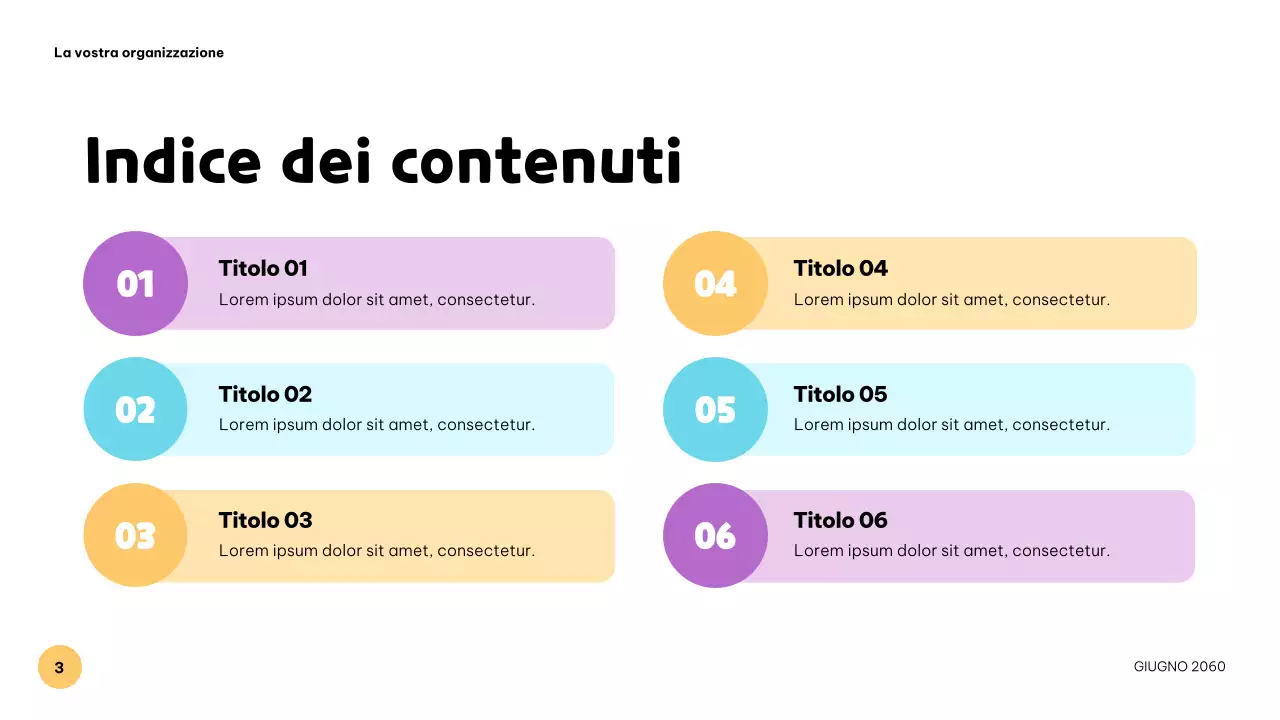 Presentazione musicale colorata e giocosa