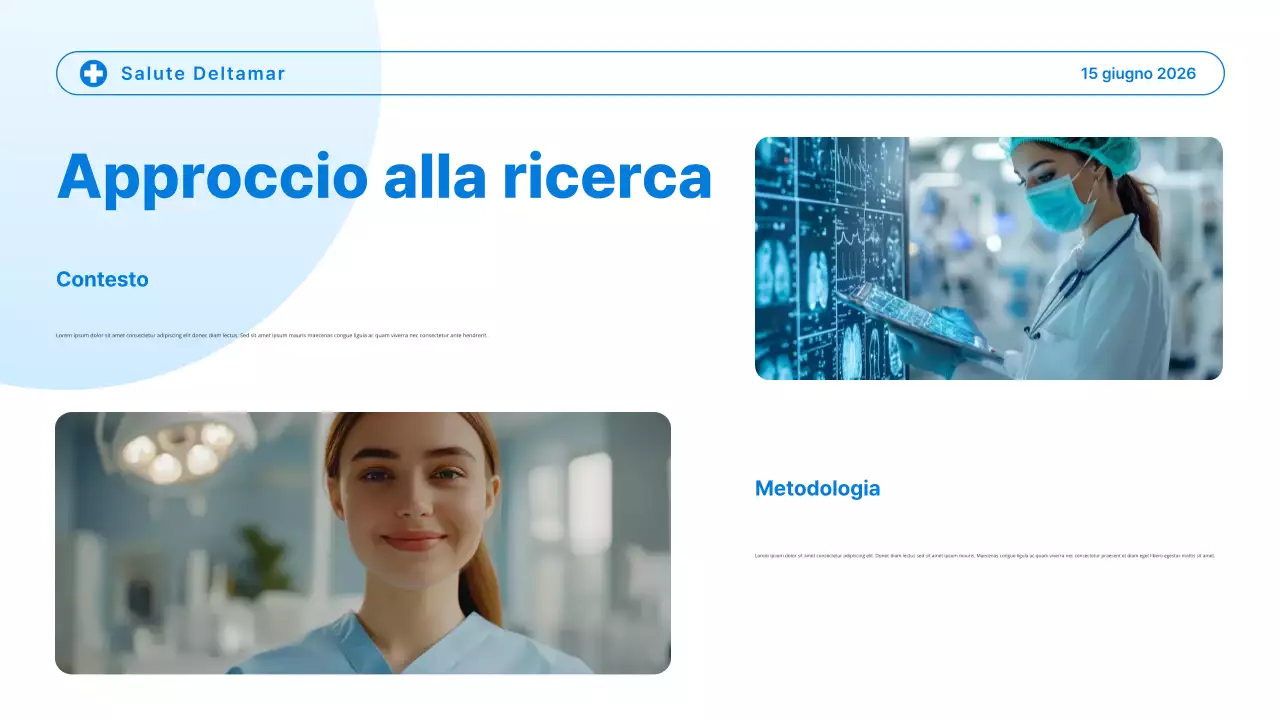 Presentazione delle tendenze sanitarie moderne blu