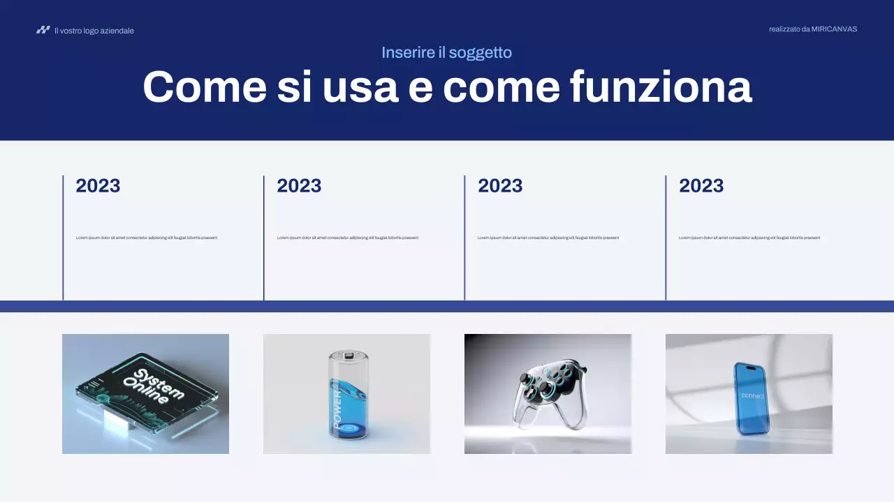 Presentazione della tecnologia moderna blu