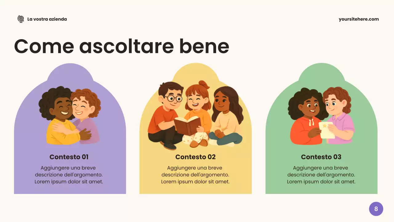 Presentazione dell'annuncio per l'aula Beige Friendly