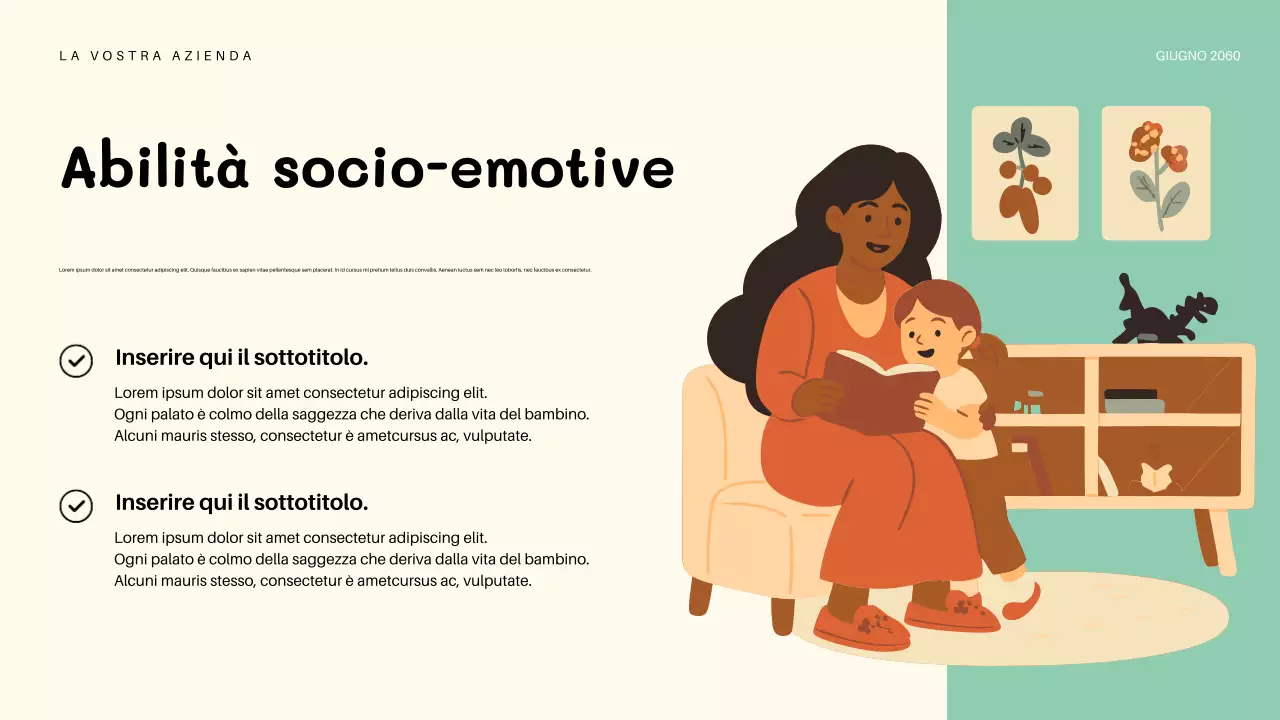 Presentazione dell'invito arancione per l'asilo nido