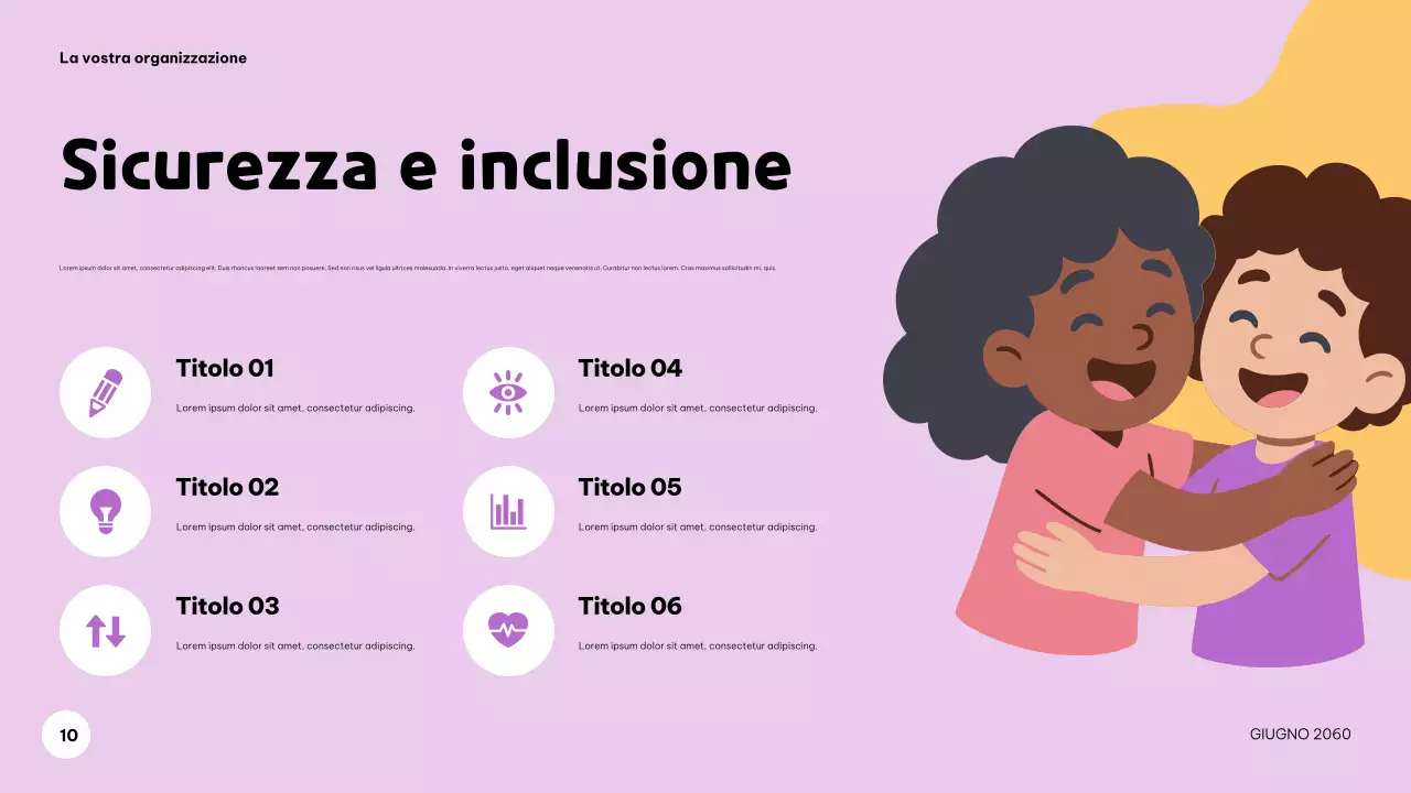 Presentazione musicale colorata e giocosa