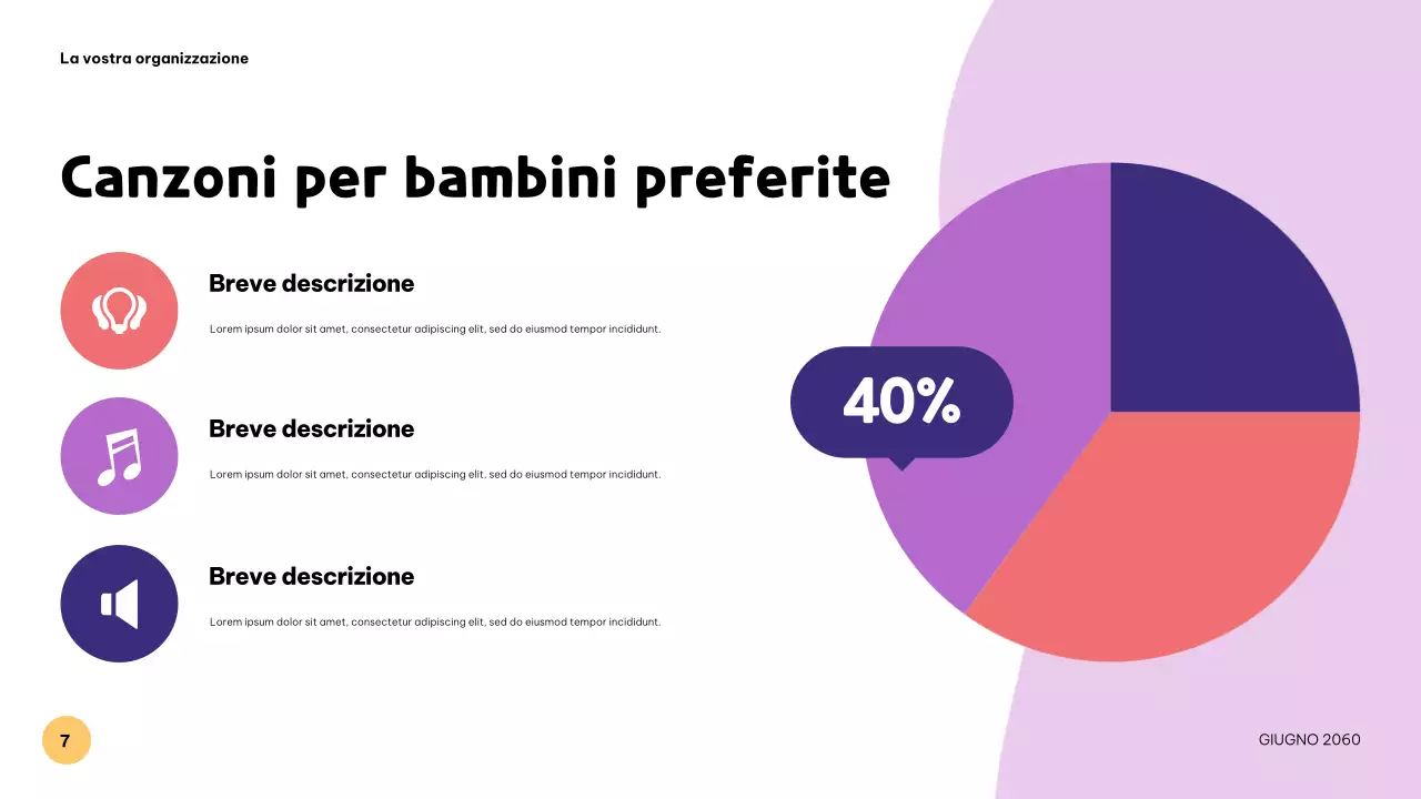 Presentazione musicale colorata e giocosa