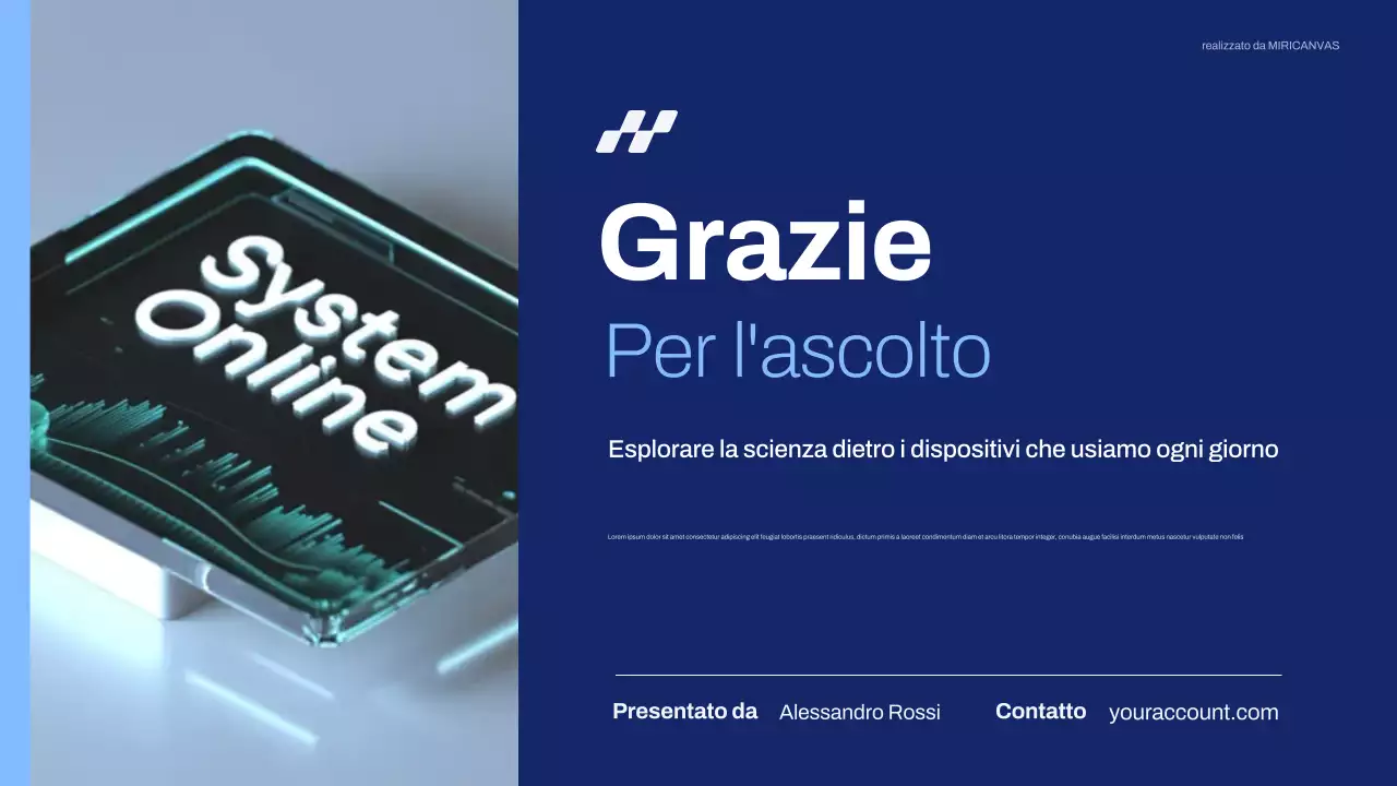 Presentazione della tecnologia moderna blu