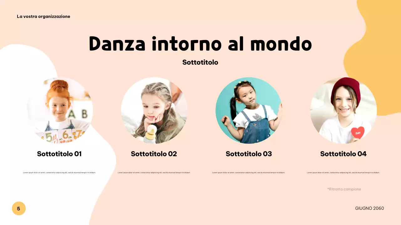 Presentazione musicale colorata e giocosa