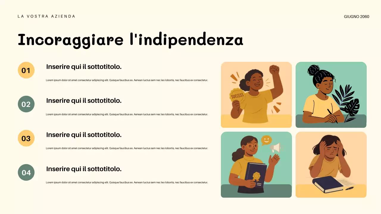 Presentazione dell'invito arancione per l'asilo nido