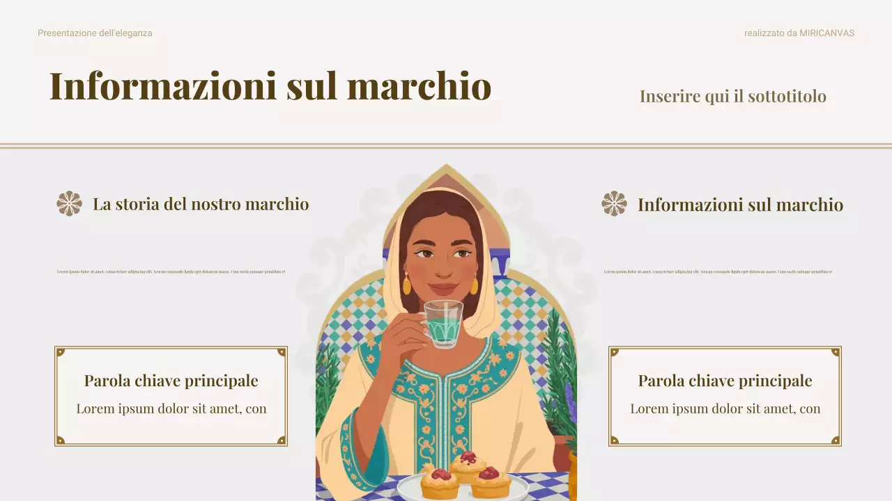 Presentazione di marketing per il cibo tradizionale Beige