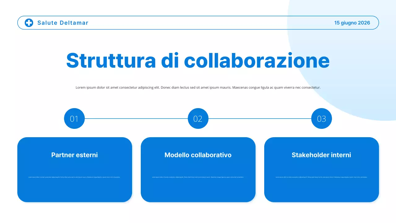 Presentazione delle tendenze sanitarie moderne blu