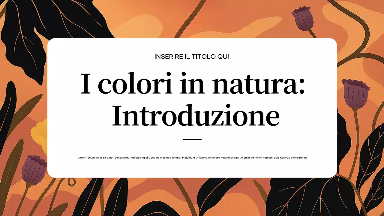Presentazione introduttiva sulla natura astratta arancione
