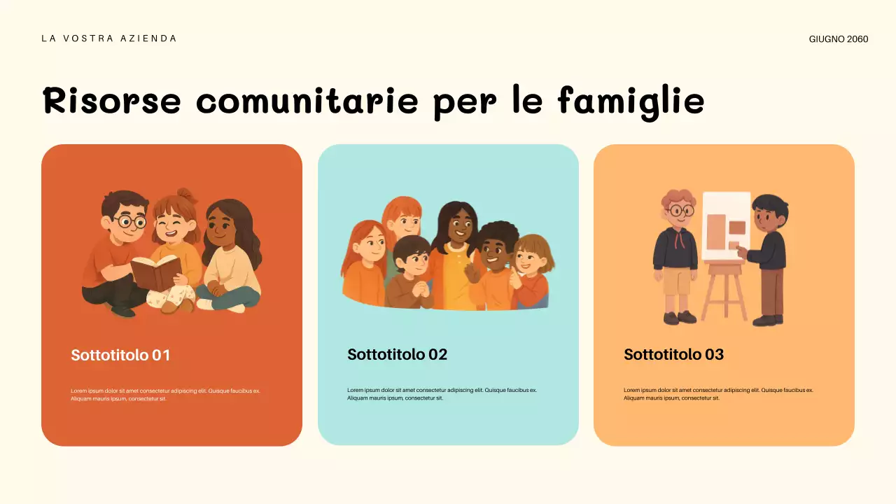 Presentazione dell'invito arancione per l'asilo nido