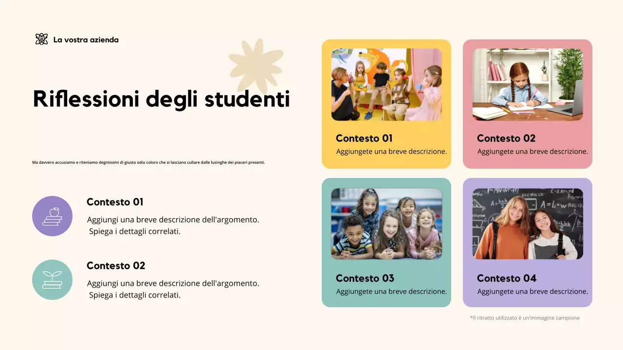 Presentazione didattica giocosa beige