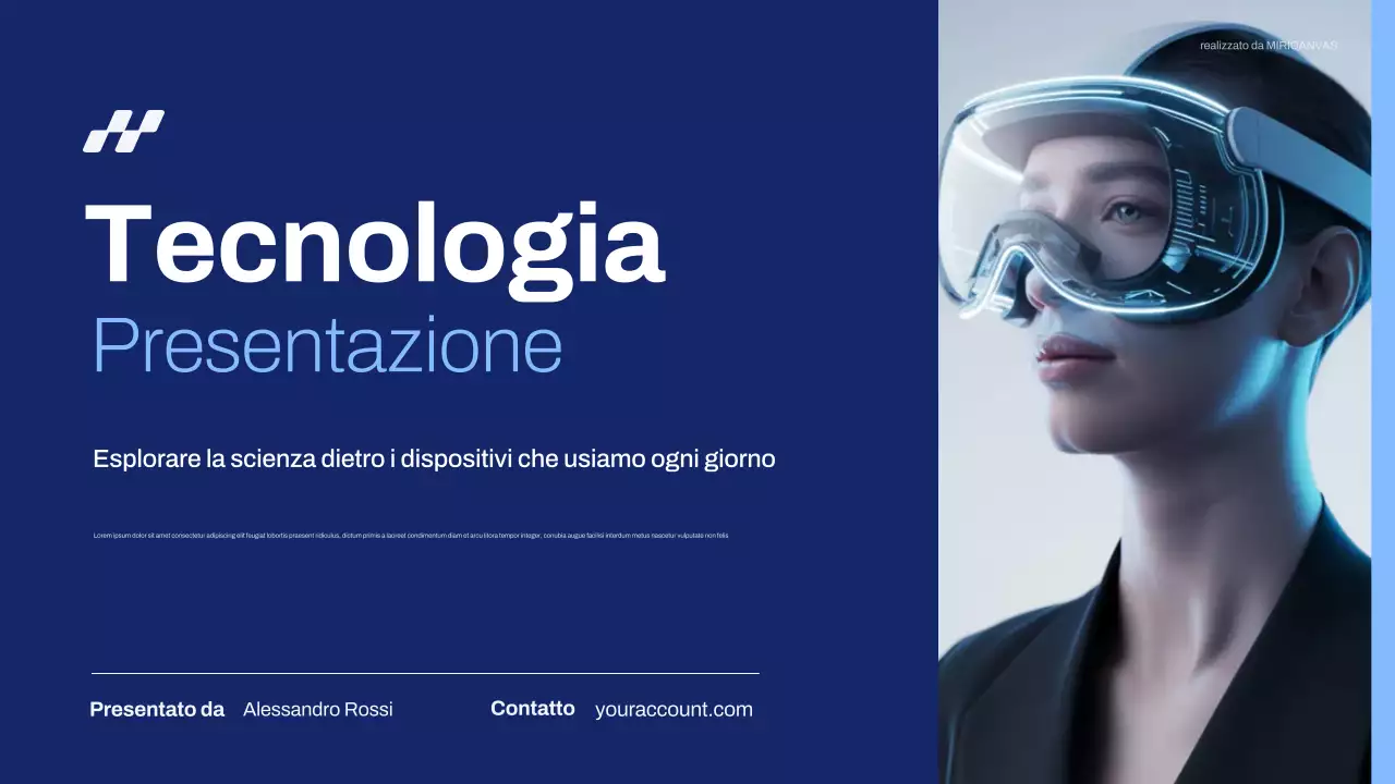 Presentazione della tecnologia moderna blu