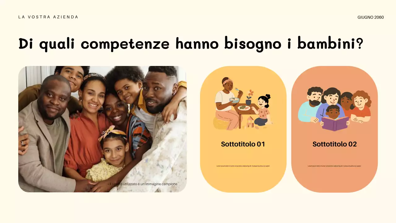 Presentazione dell'invito arancione per l'asilo nido