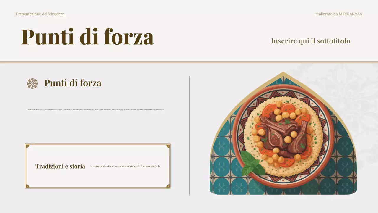 Presentazione di marketing per il cibo tradizionale Beige