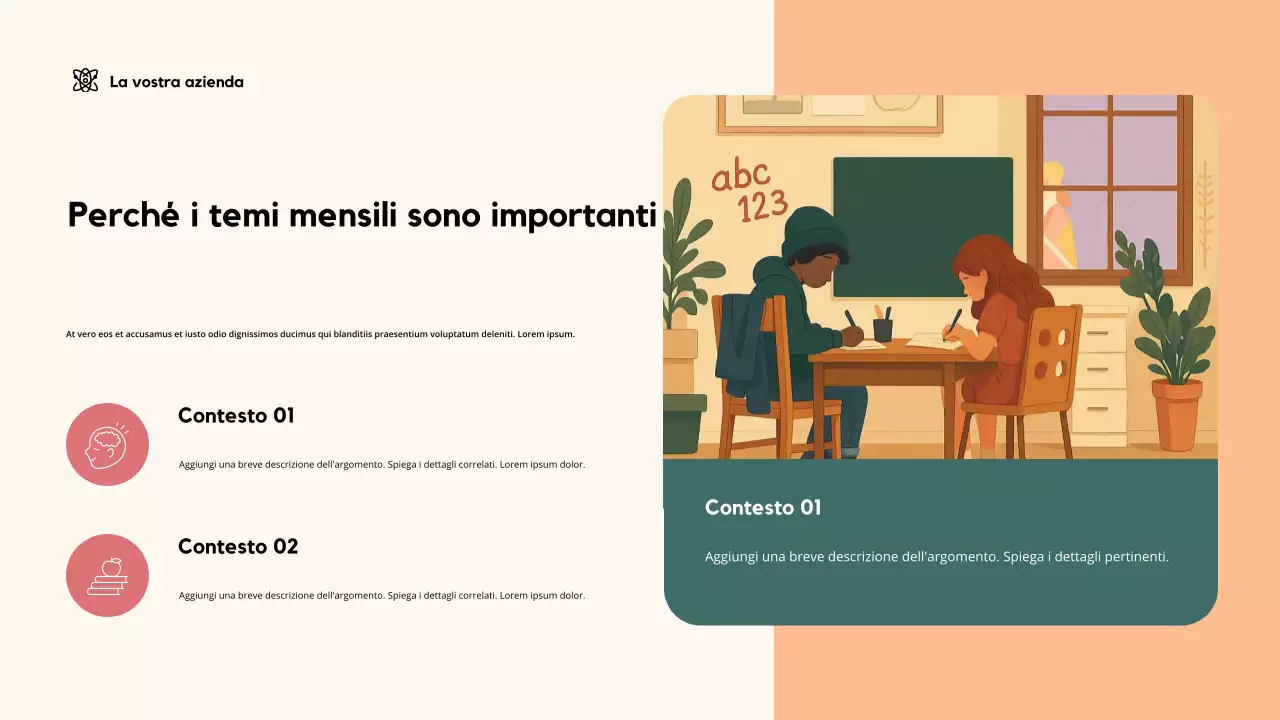 Presentazione didattica giocosa beige