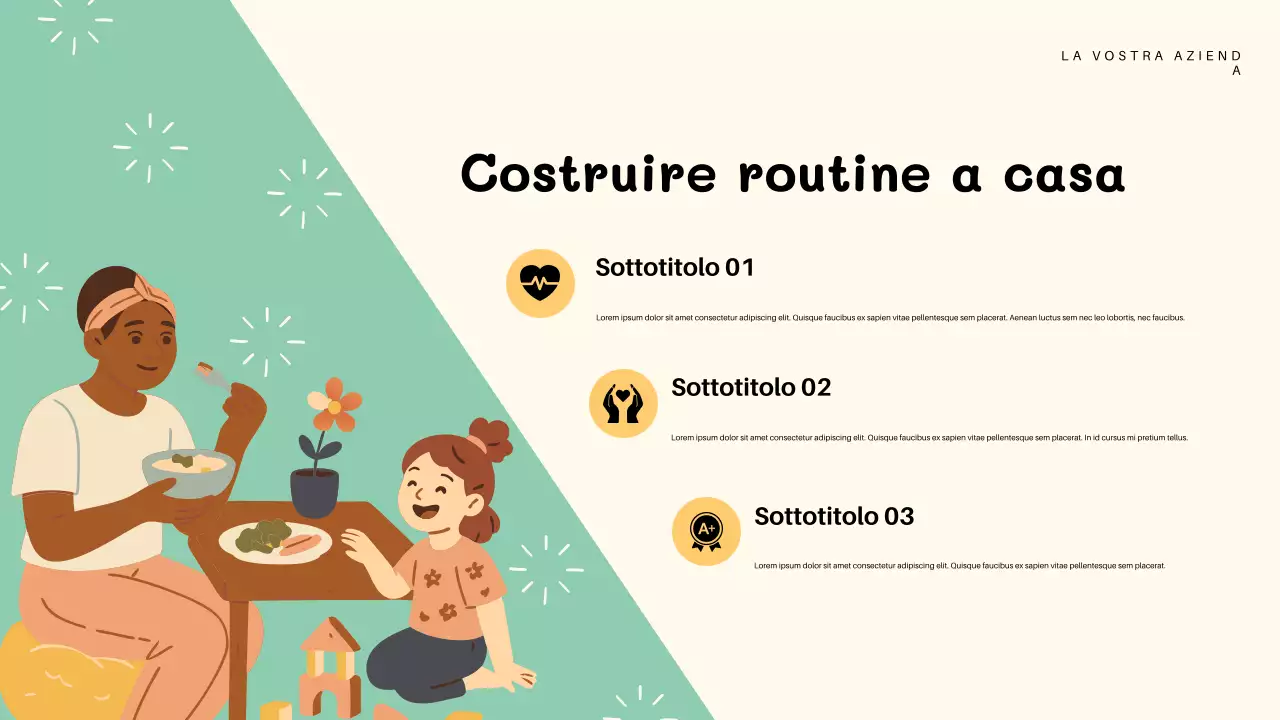 Presentazione dell'invito arancione per l'asilo nido