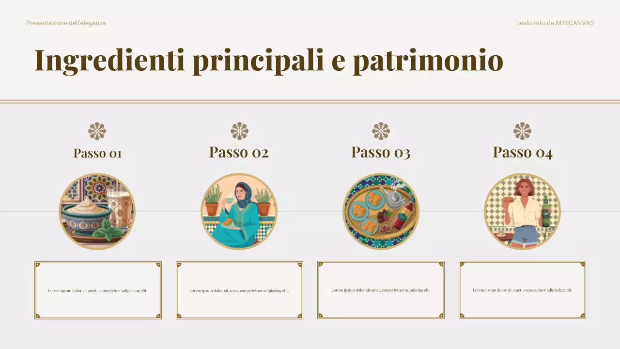 Presentazione di marketing per il cibo tradizionale Beige