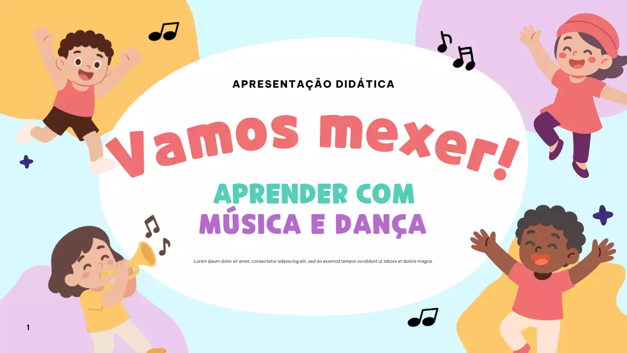 Apresentação de música colorida e divertida