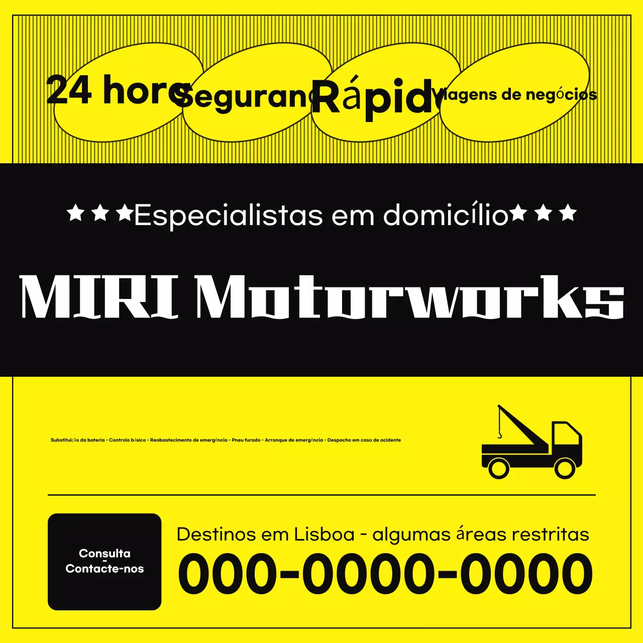 Anúncio de serviço de carro básico amarelo
