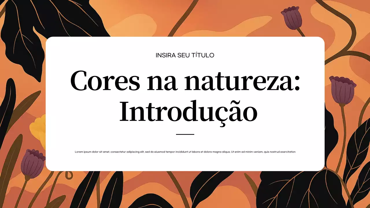 Apresentação de Introdução à Natureza Abstrata Laranja