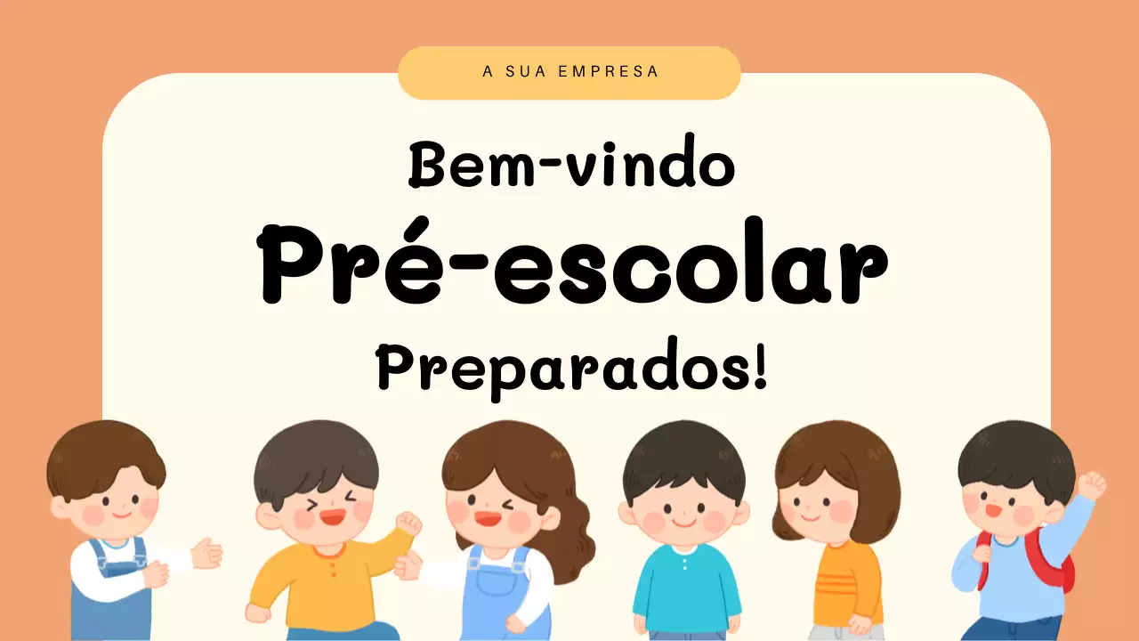 Apresentação de convite para jardim de infância Orange Playful