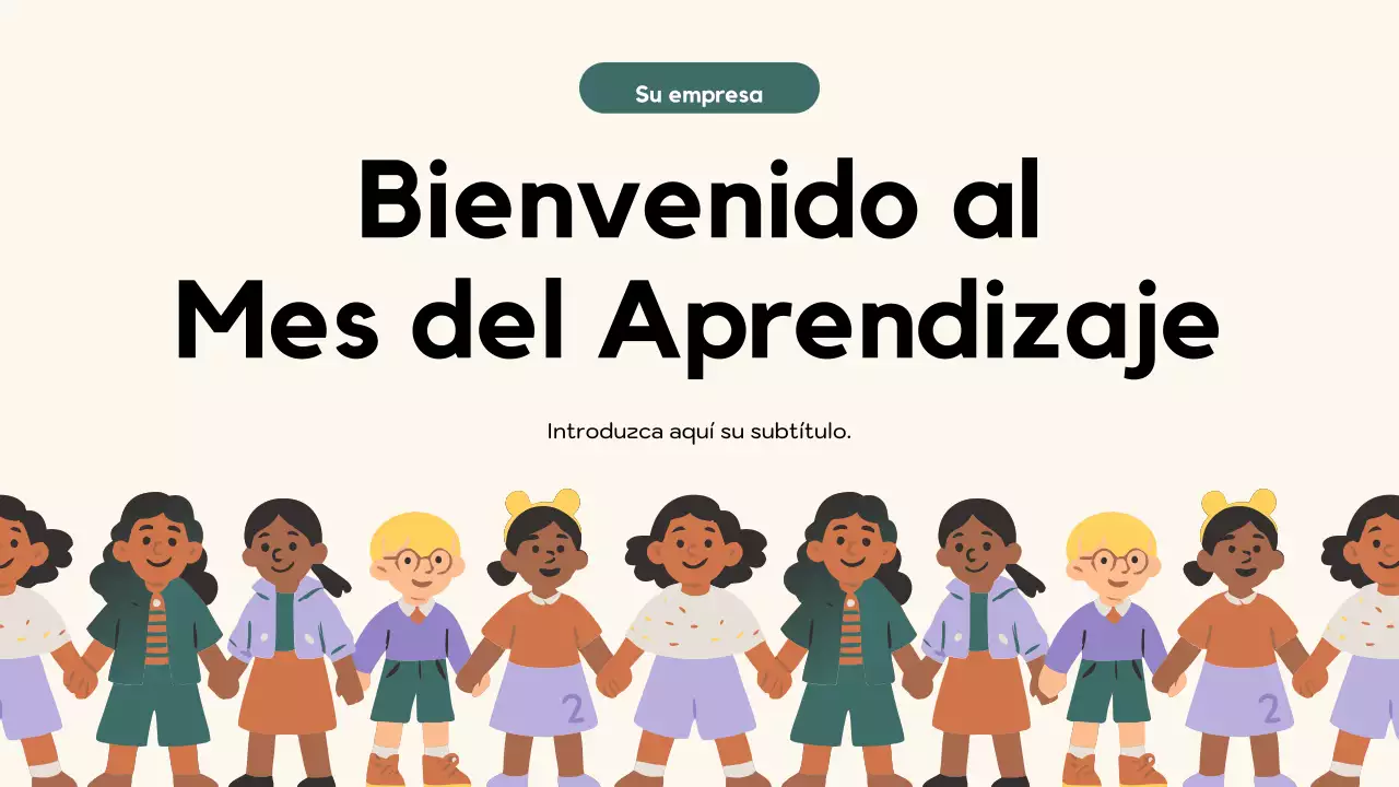 Presentación educativa lúdica en beige