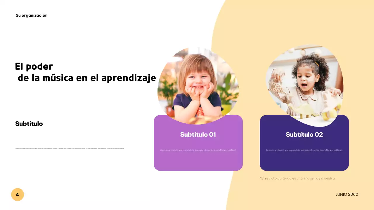 Presentación musical colorida y lúdica