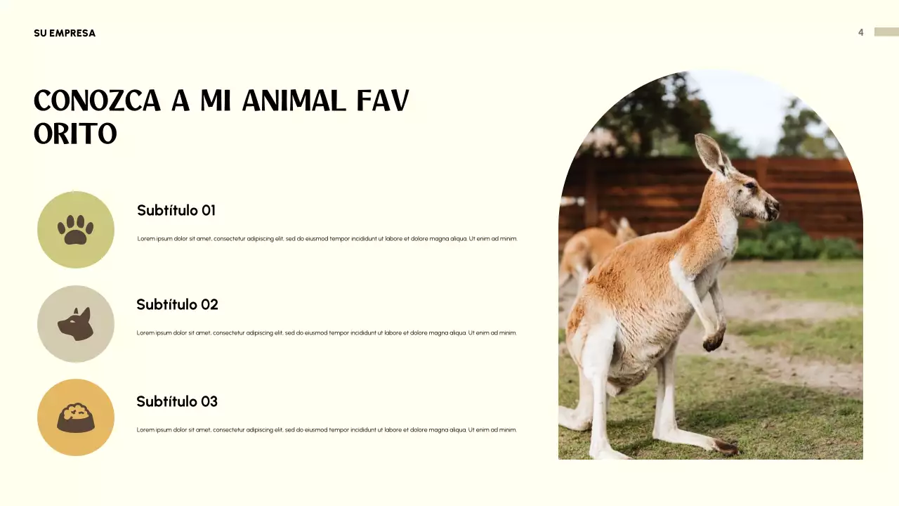 Presentación de invitación con animales juguetones en beige