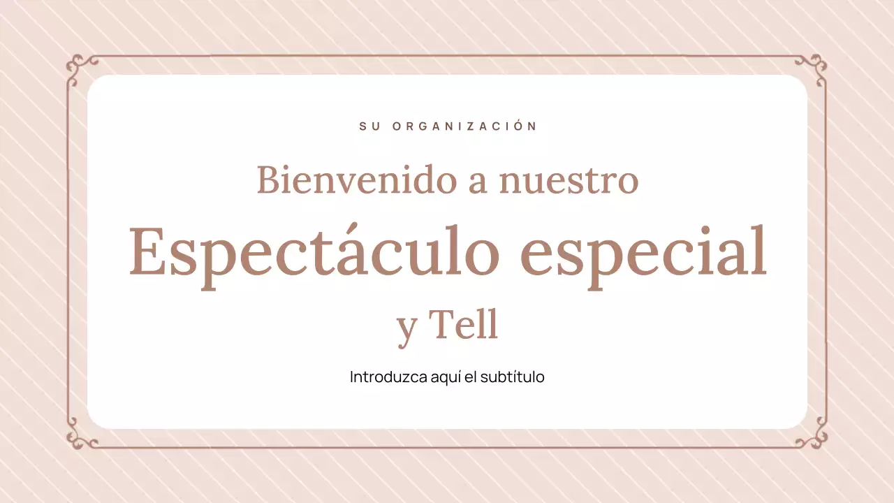 Presentación de invitación al espectáculo clásico beige