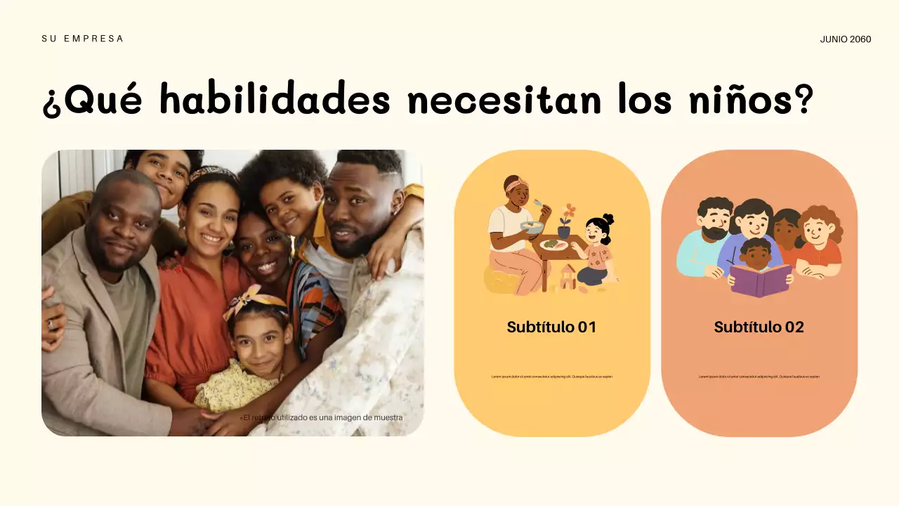 Presentación de invitación para jardín de infantes lúdica de color naranja