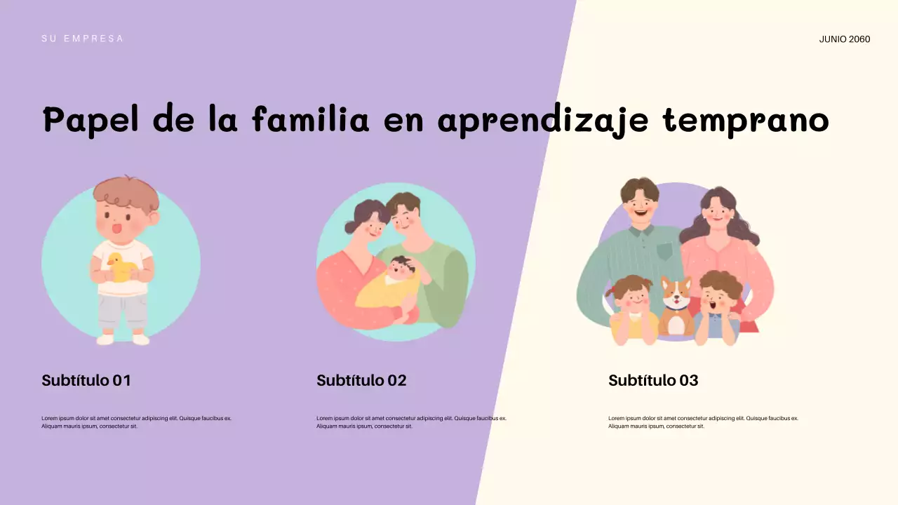 Presentación de invitación para jardín de infantes lúdica de color naranja