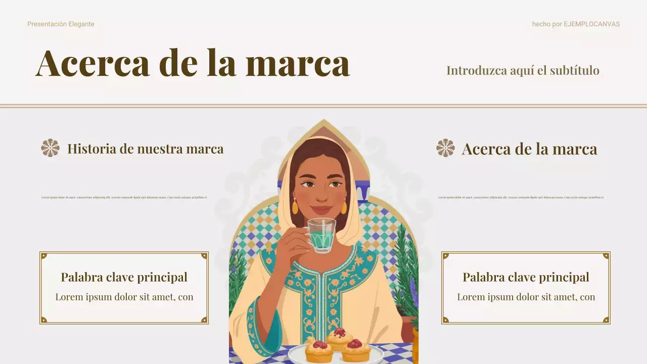 Presentación de marketing de alimentos tradicionales beige