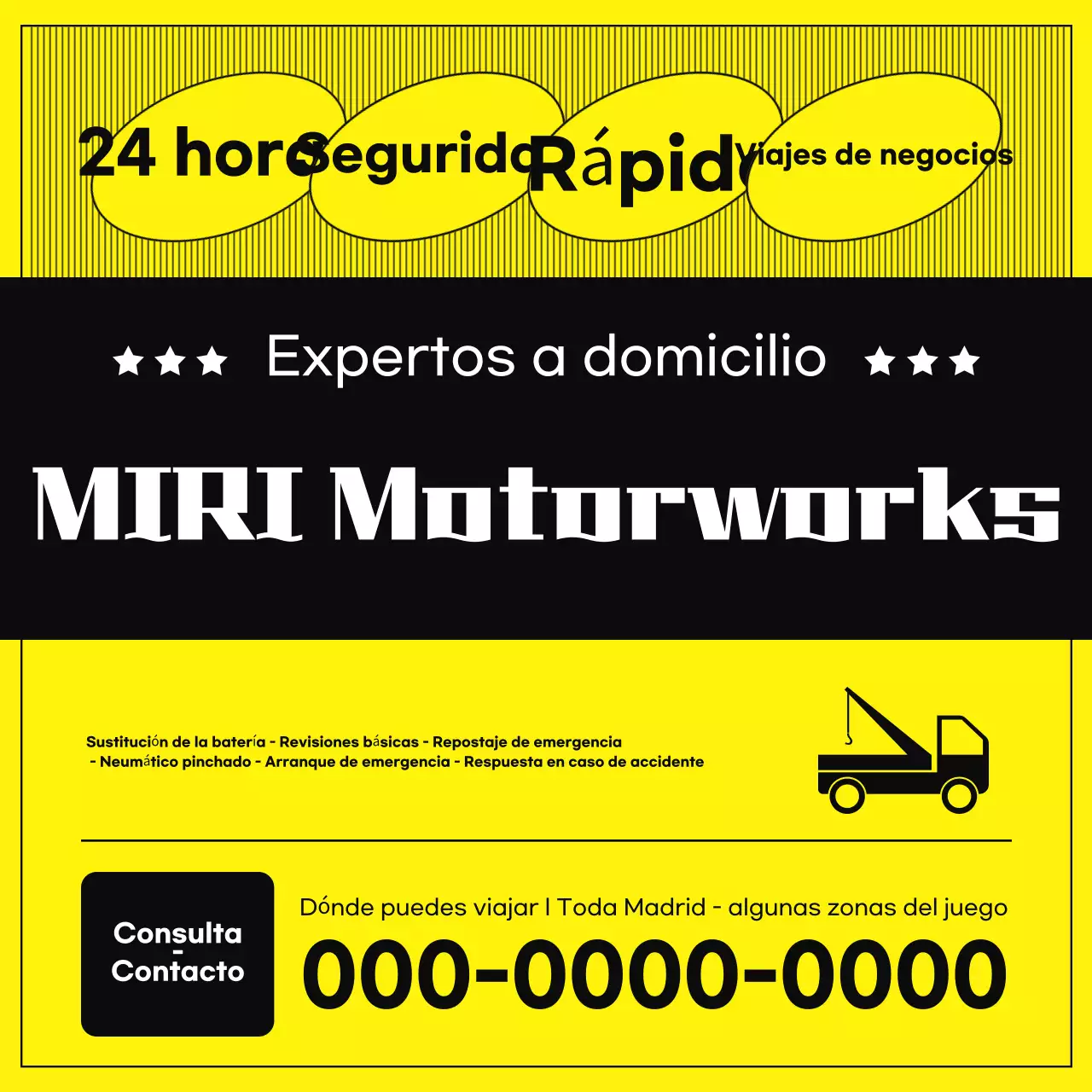 Anuncio de servicio de coche básico amarillo