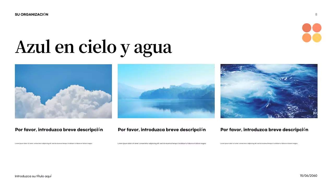 Presentación de introducción a la naturaleza abstracta naranja