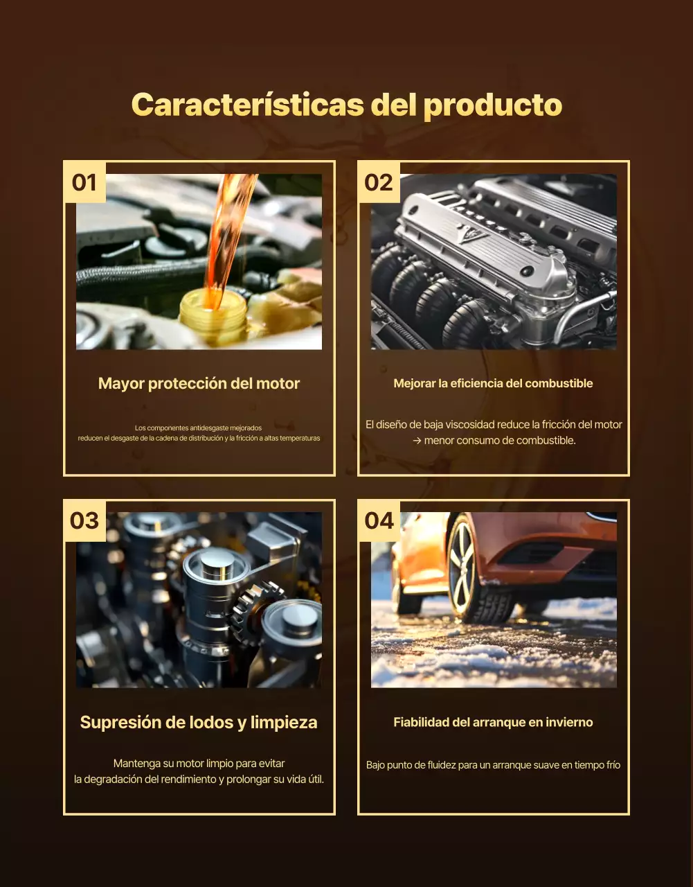 Anuncio de coche moderno dorado