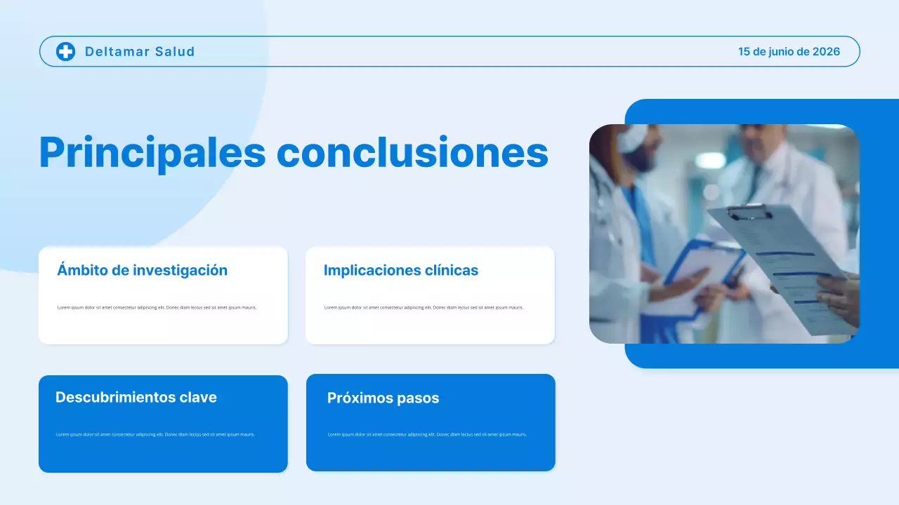Presentación de tendencias de atención médica moderna en Blue