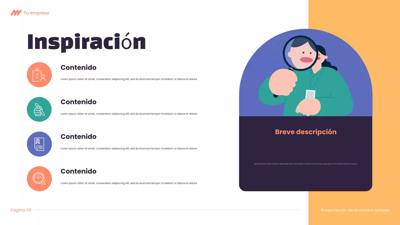 Presentación de la carrera de Modern Dream en morado y naranja