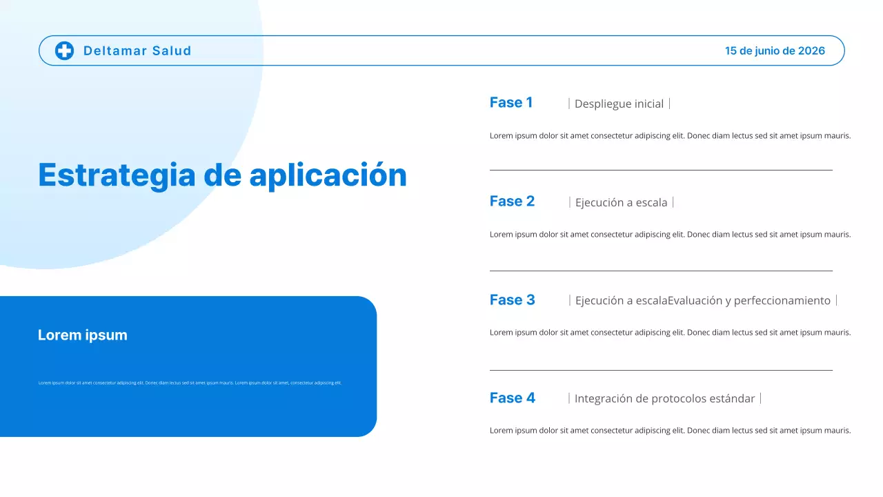 Presentación de tendencias de atención médica moderna en Blue