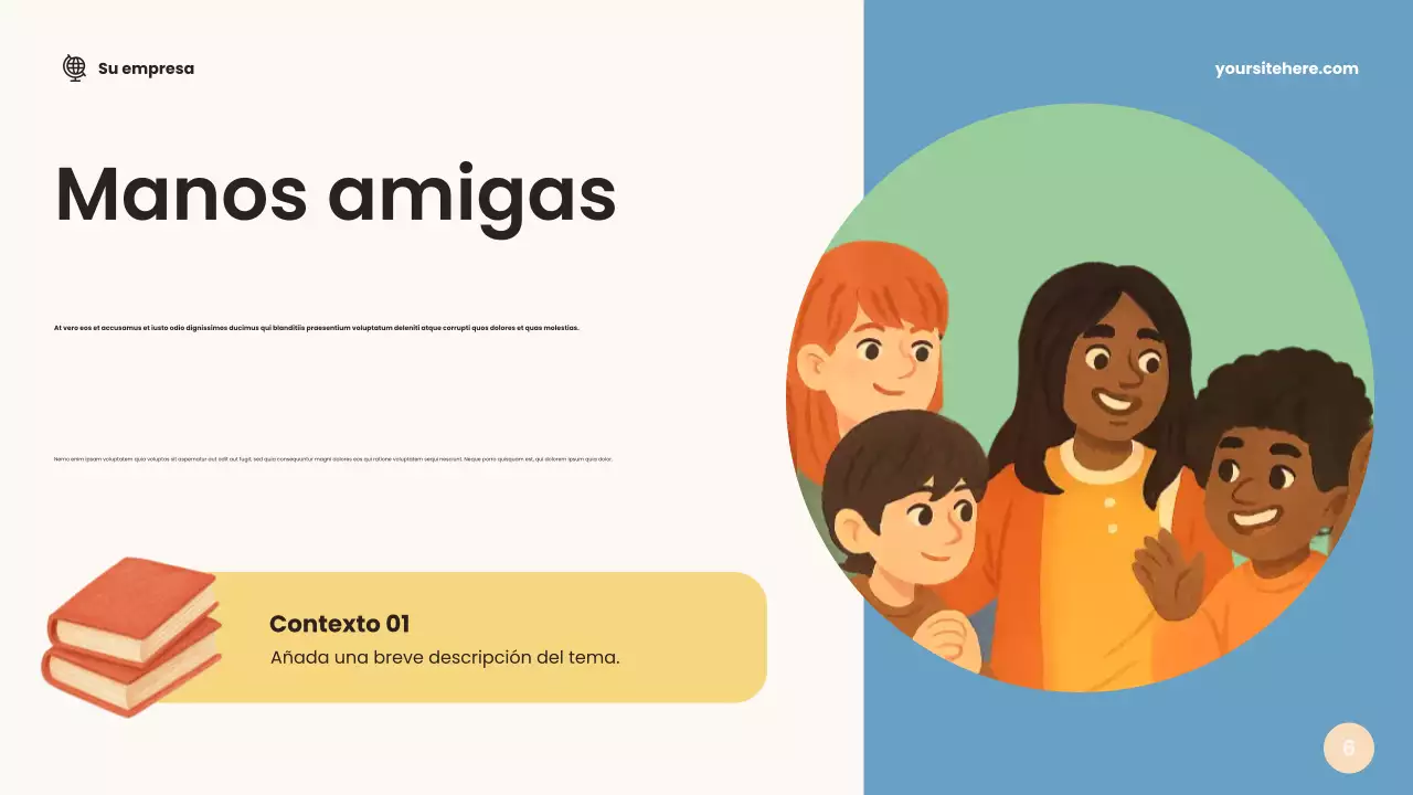 Presentación del anuncio del aula amigable beige