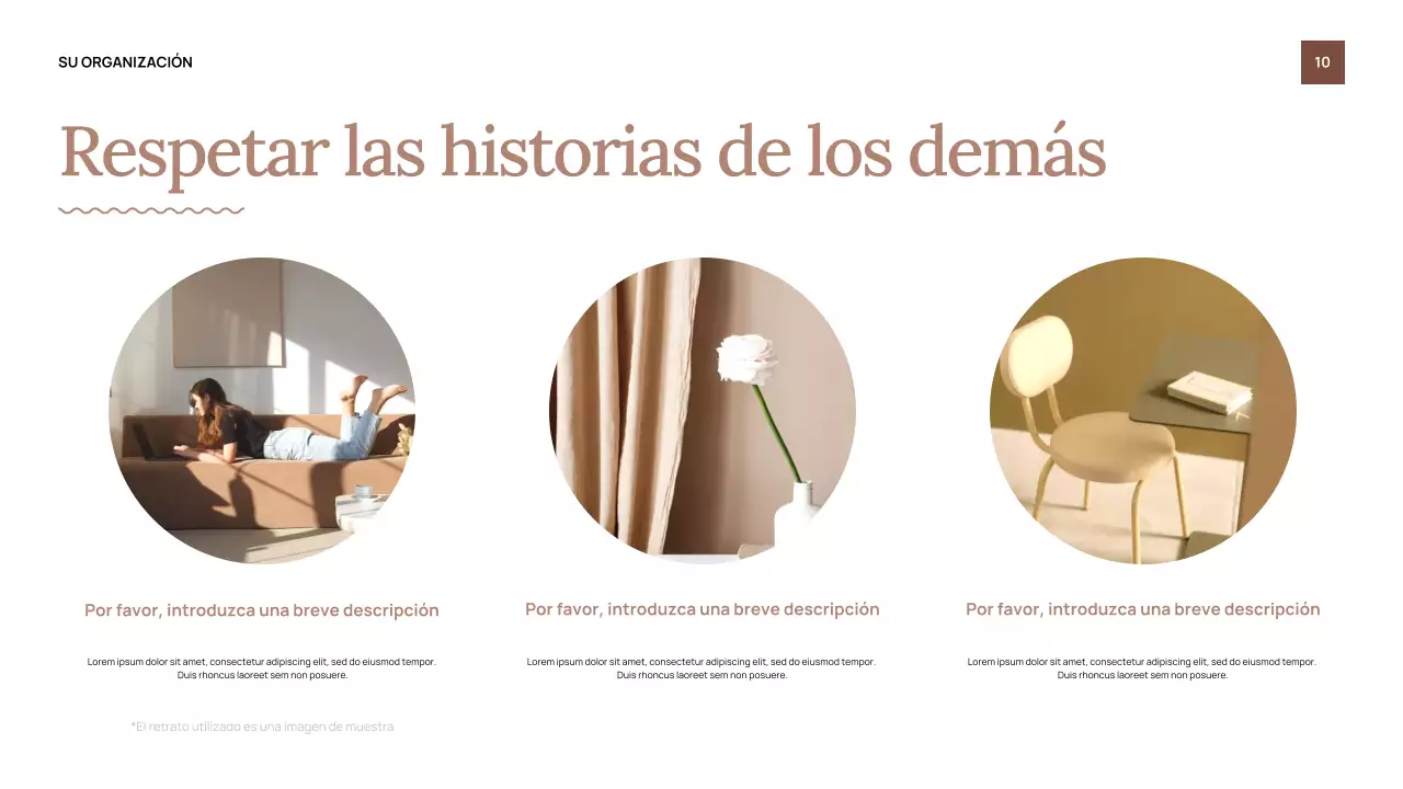 Presentación de invitación al espectáculo clásico beige