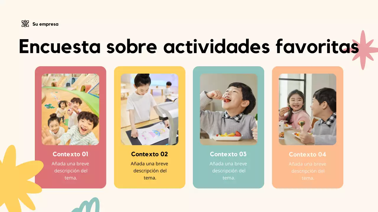 Presentación educativa lúdica en beige