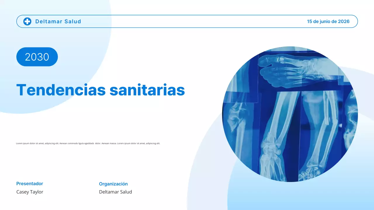 Presentación de tendencias de atención médica moderna en Blue