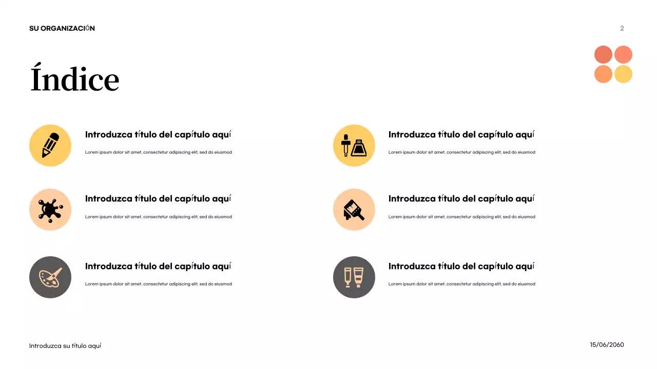 Presentación de introducción a la naturaleza abstracta naranja