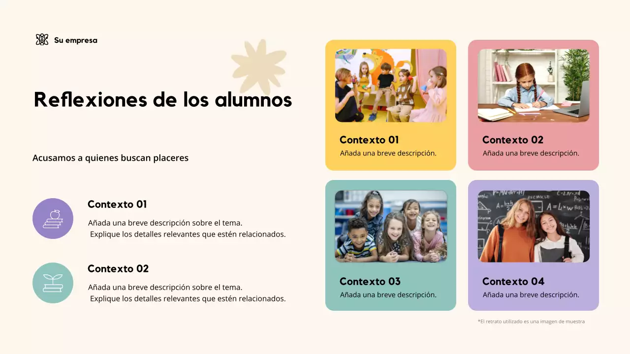 Presentación educativa lúdica en beige