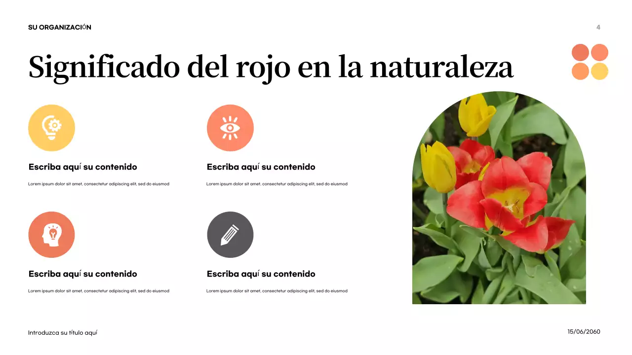 Presentación de introducción a la naturaleza abstracta naranja