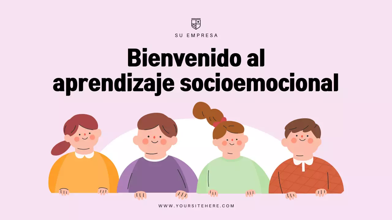 Presentación del anuncio de educación moderna rosa
