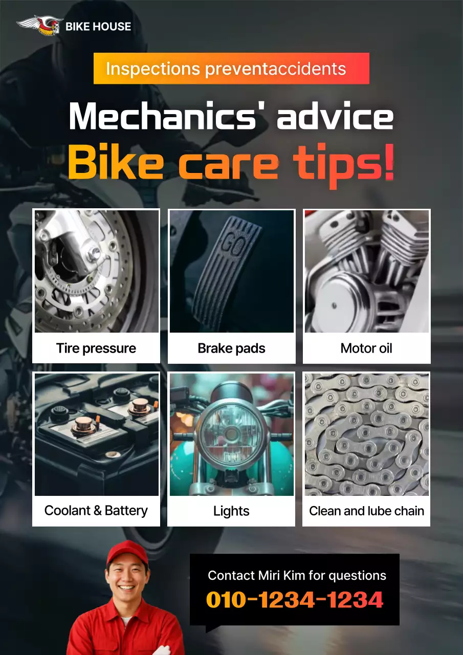 Quảng cáo bảo dưỡng xe đạp hiện đại màu đen