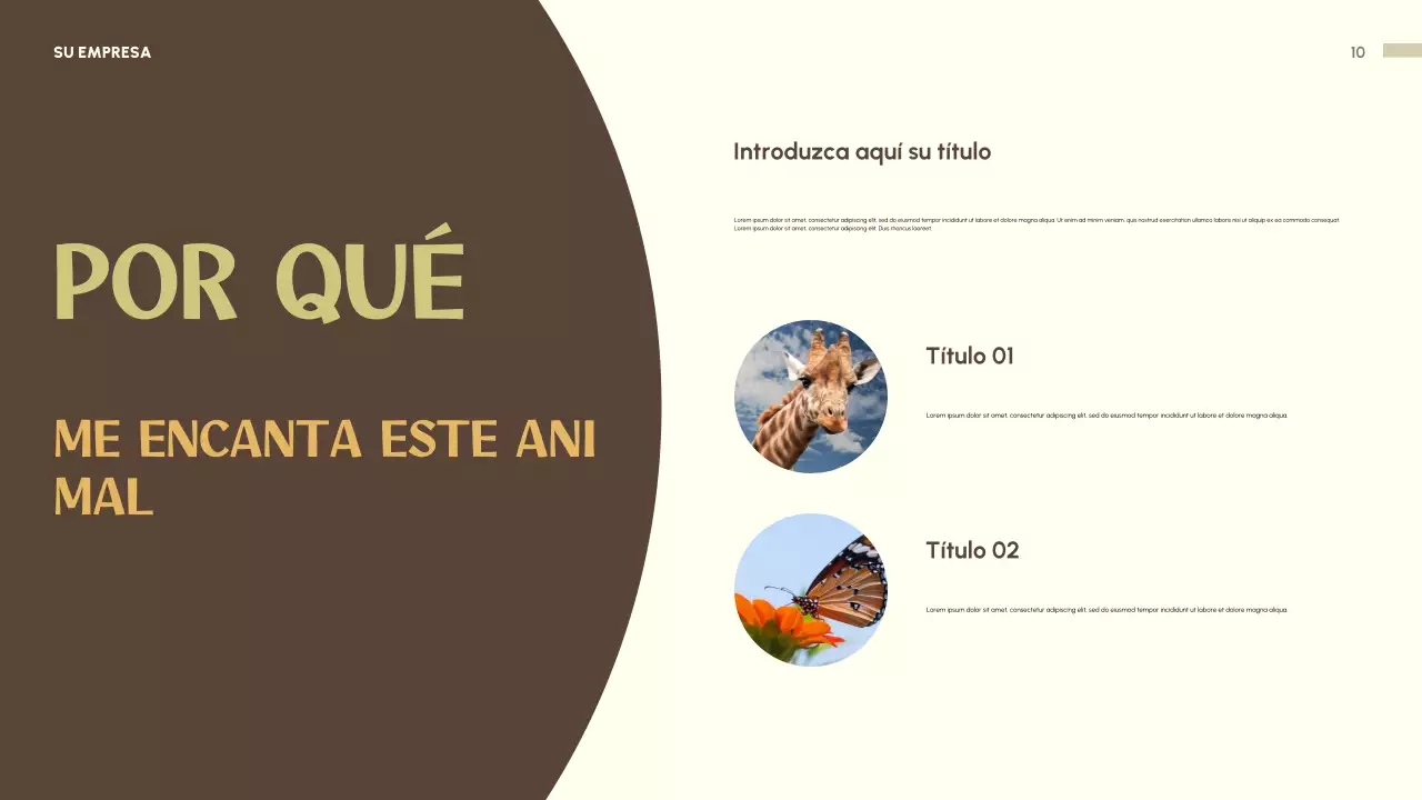 Presentación de invitación con animales juguetones en beige