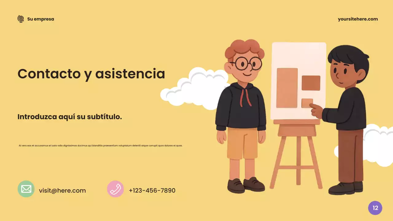 Presentación del anuncio del aula amigable beige