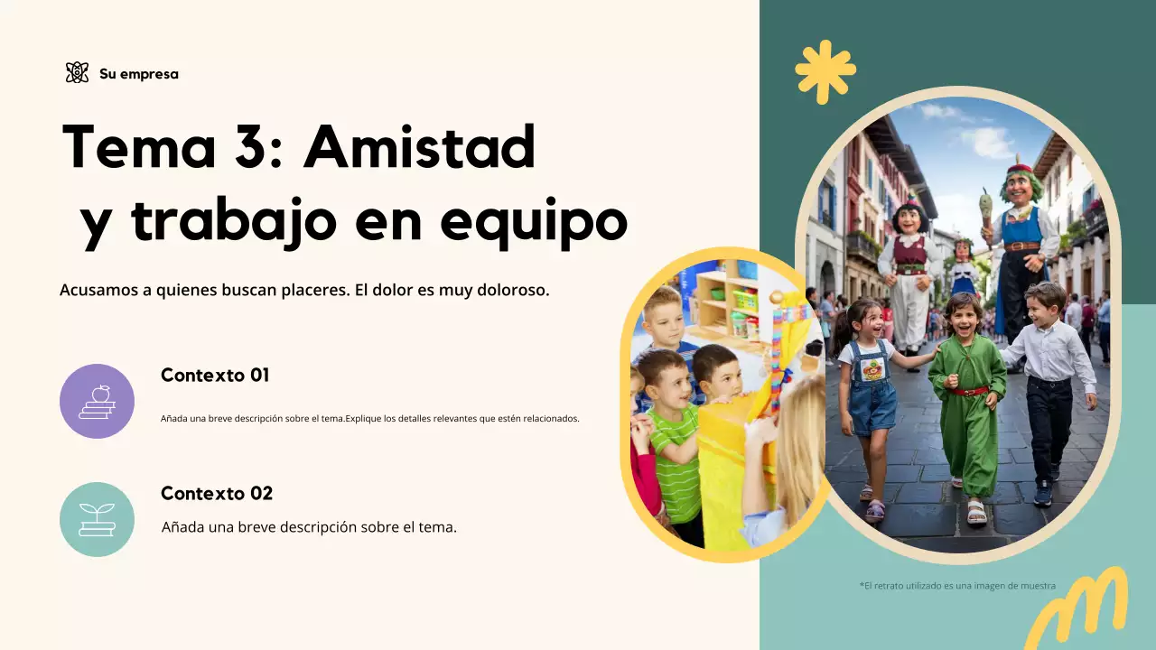 Presentación educativa lúdica en beige